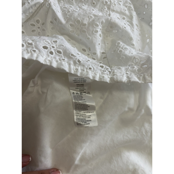 Bobi Los Angeles: Square Neck Smocked Eyelet Dress•Maxi W/pockets•White•XL•NEW - Picture 13 of 13